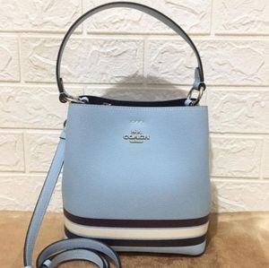 Coach blue stripe bucket bag